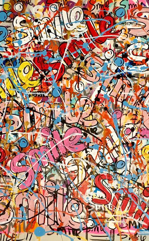Smile! (Graffiti style) by Mercedes Lagunas