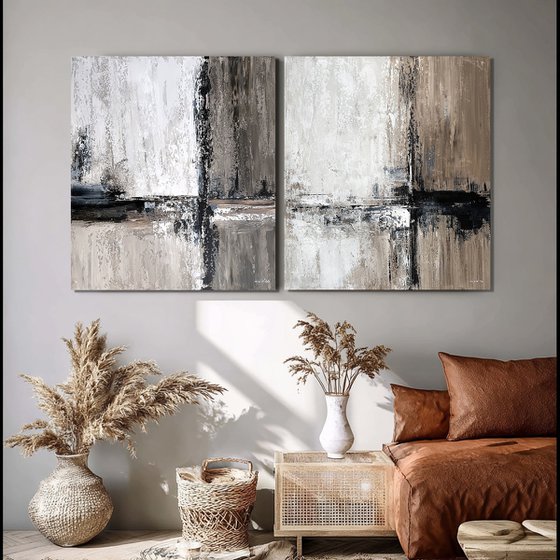 Where Stillness Aligns set diptych