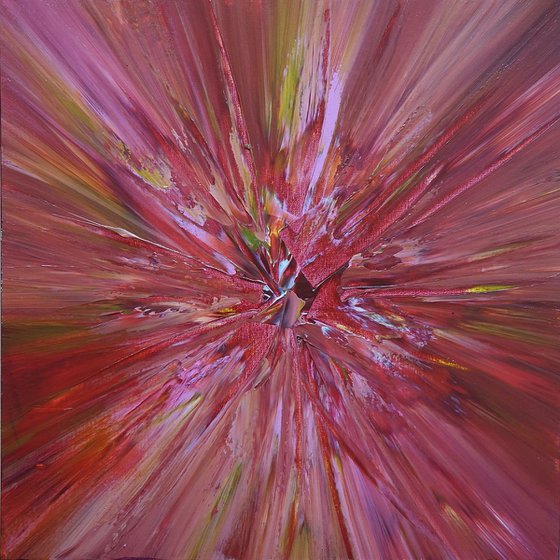 Square Pink and Crimson Star Explosion
