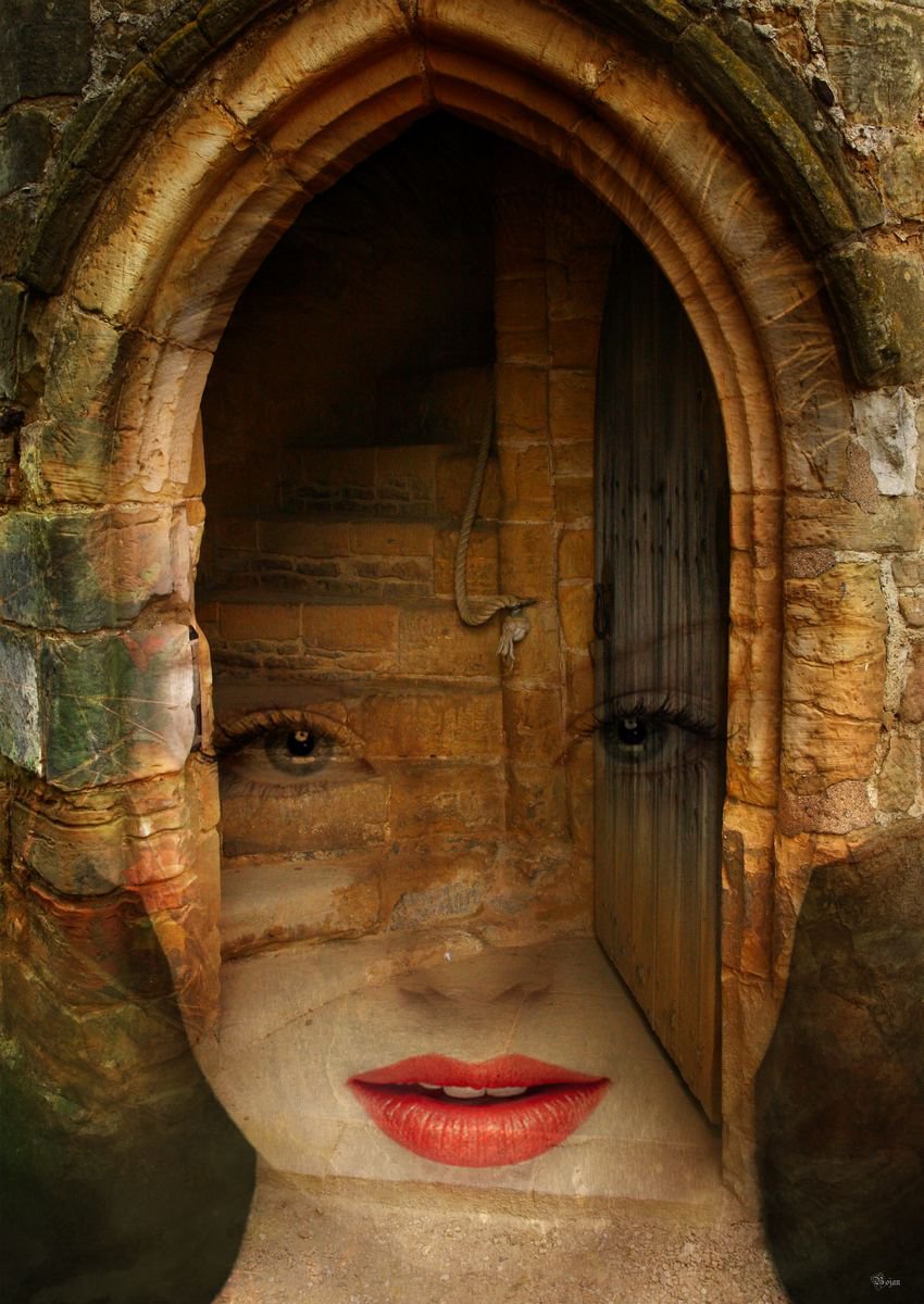 Illustrative Portrait Photograph By Bojan Jevtic, 33 X 47, Stairway To Heaven, Original Artwork