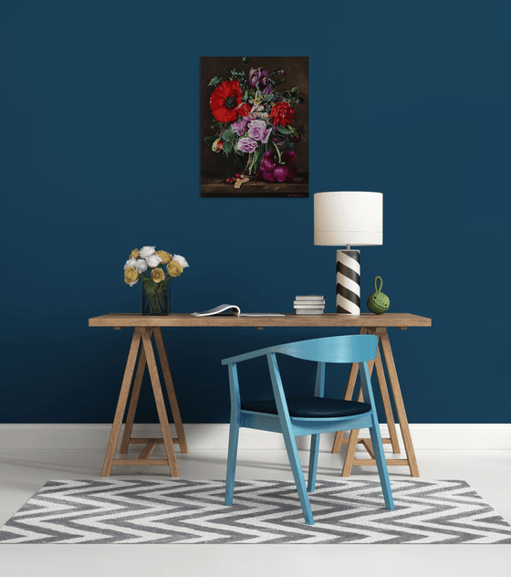 Dutch Floral Still Life with Poppy