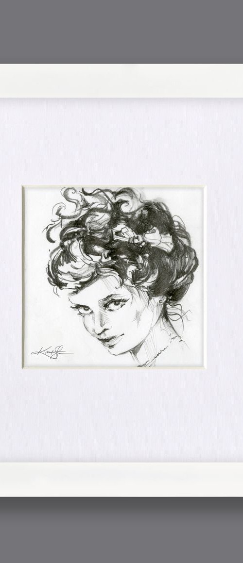 Victorian Lady Portrait - Pencil Illustration by Kathy Morton Stanion by Kathy Morton Stanion