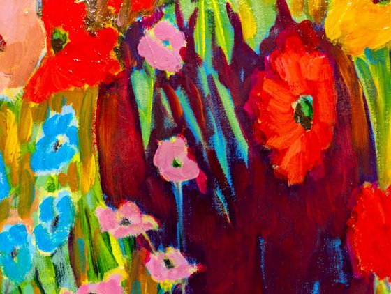 Vase between Flowers.