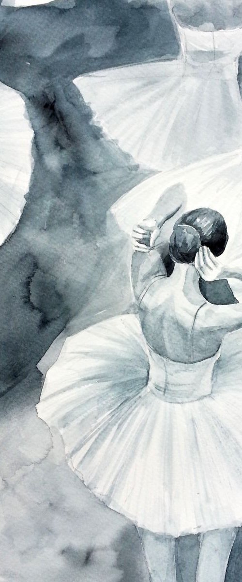 Behind the Scenes at the Balle by Olga Beliaeva Watercolour