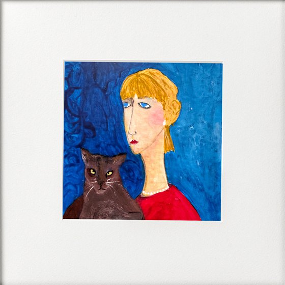 Fed up girl with Cat