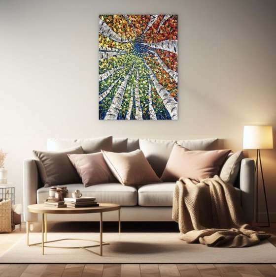 Birch Trees Autumn Canopy