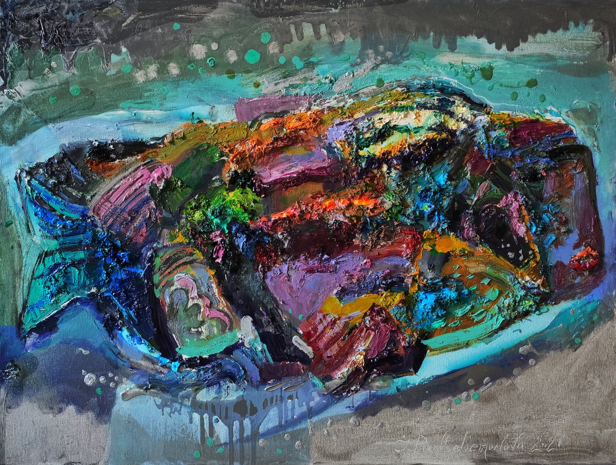 Impressionistic Animal Oil Painting By Inna Pantelemonova, 33 X 25, Depth, Original Artwork