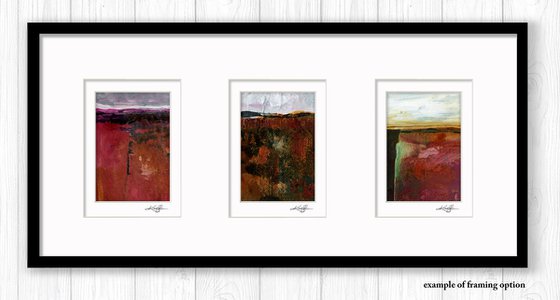 Mystical Land Collection 13 - 3 Textural Landscape Paintings by Kathy Morton Stanion