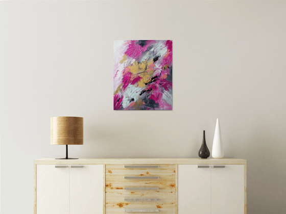 Pink Mellody -Abstract Acrylic Painting on Canvas- Abstract Painting