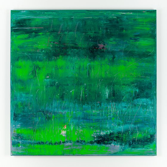 Green abstract painting HZ585