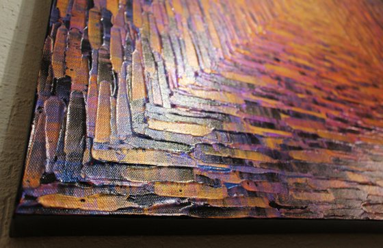 Large gold orange pink square gradient