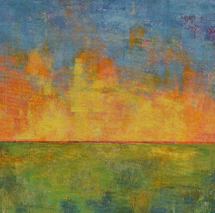 Abstract Sunset Landscape Painting Entitled Open Artfinder