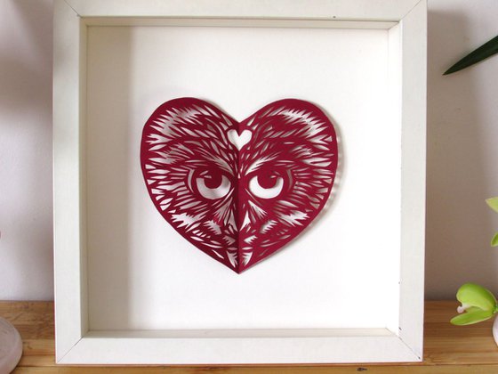 Valentine for the night owl ( paper cut)