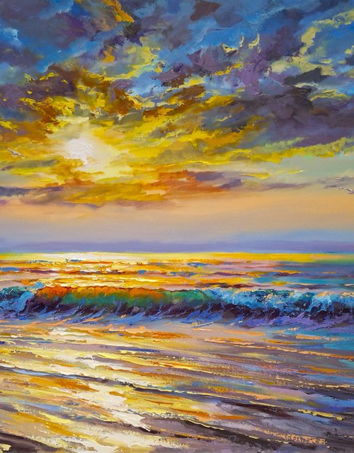 The Sea Welcoming Dawn by Andrej  Ostapchuk