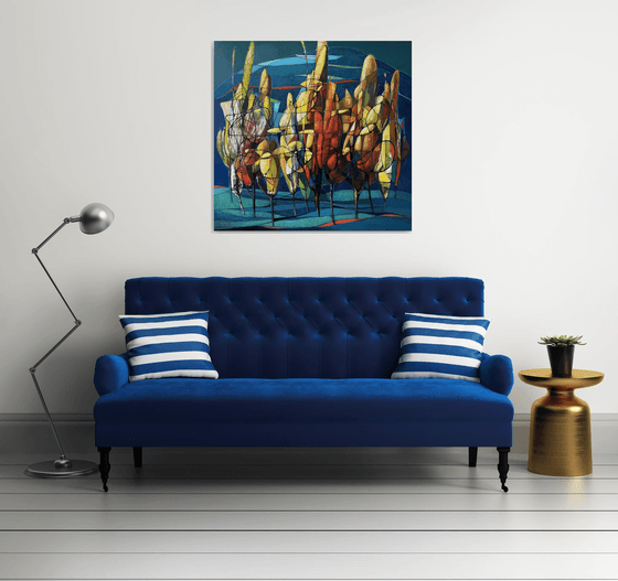 Forest in Gold and Blue