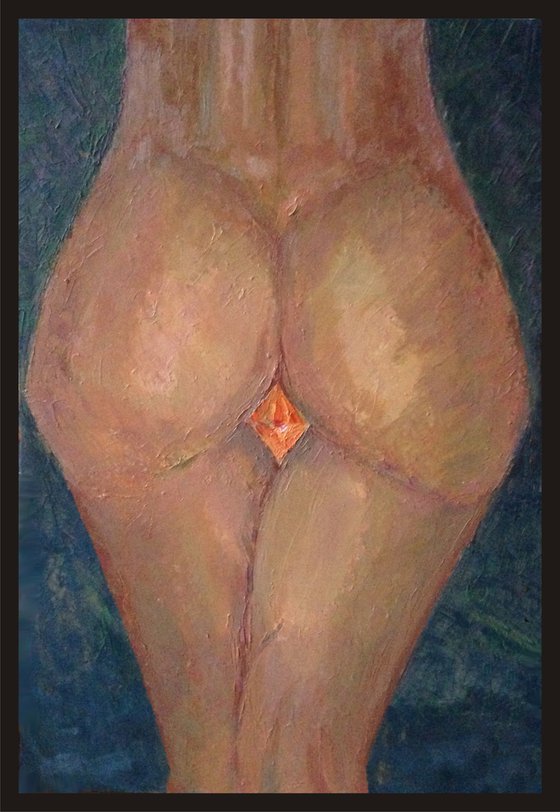 Woman from behind original oil artwork