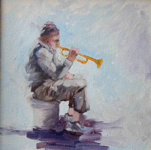 Solo on trombone (2). by Vita Schagen