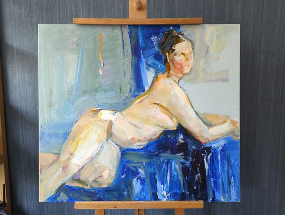 Stylish painting Nude Painting Young Woman