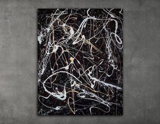 VOK N-11 (XXL) (H)96x(W)120 Multiple orientations Jackson Pollock style abstract painting