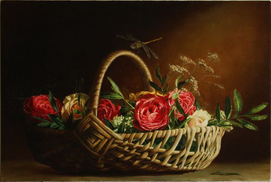 Basket with a dragonfly