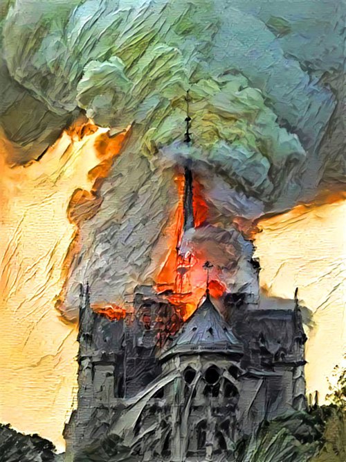 Incendie Notre-Dame de Paris N10 by Danielle ARNAL