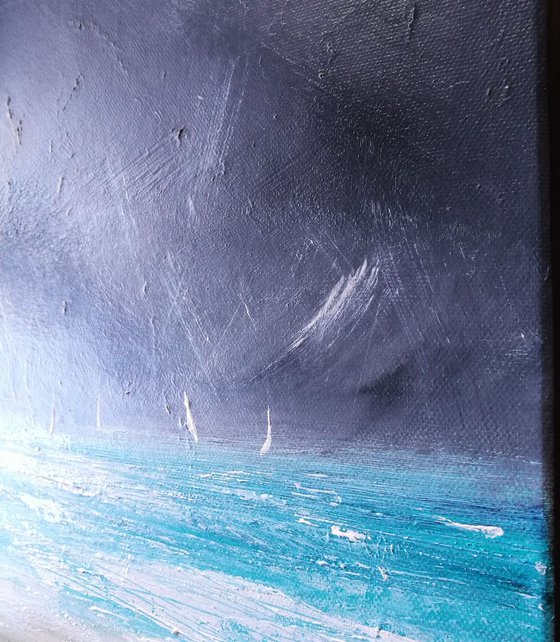 Sailing in the Surf, Seascape, small, gorgeous