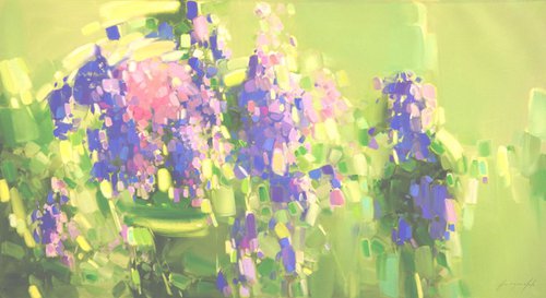 Lavenders Abstract Contemporary art Original oil Painting on Canvas One of a Kind Large size by Vahe Yeremyan