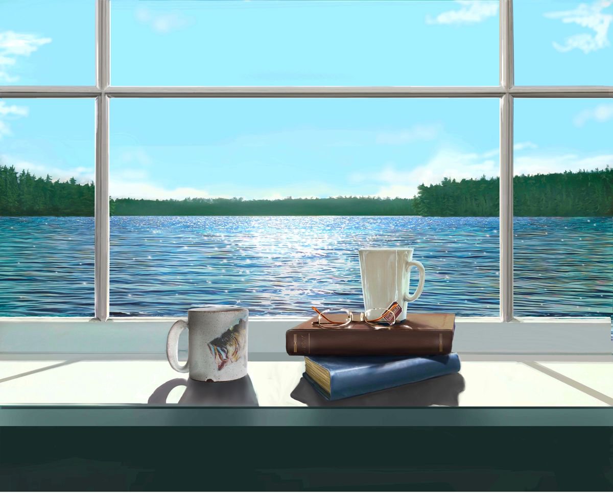 Lake view coffee by Murray Henderson