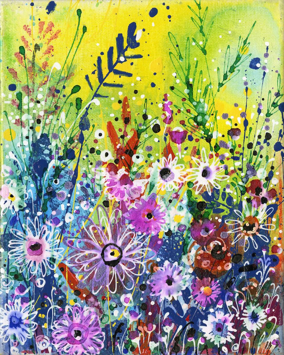 Enchanted Meadow 3  - Meadow Flower Painting  by Kathy Morton Stanion by Kathy Morton Stanion