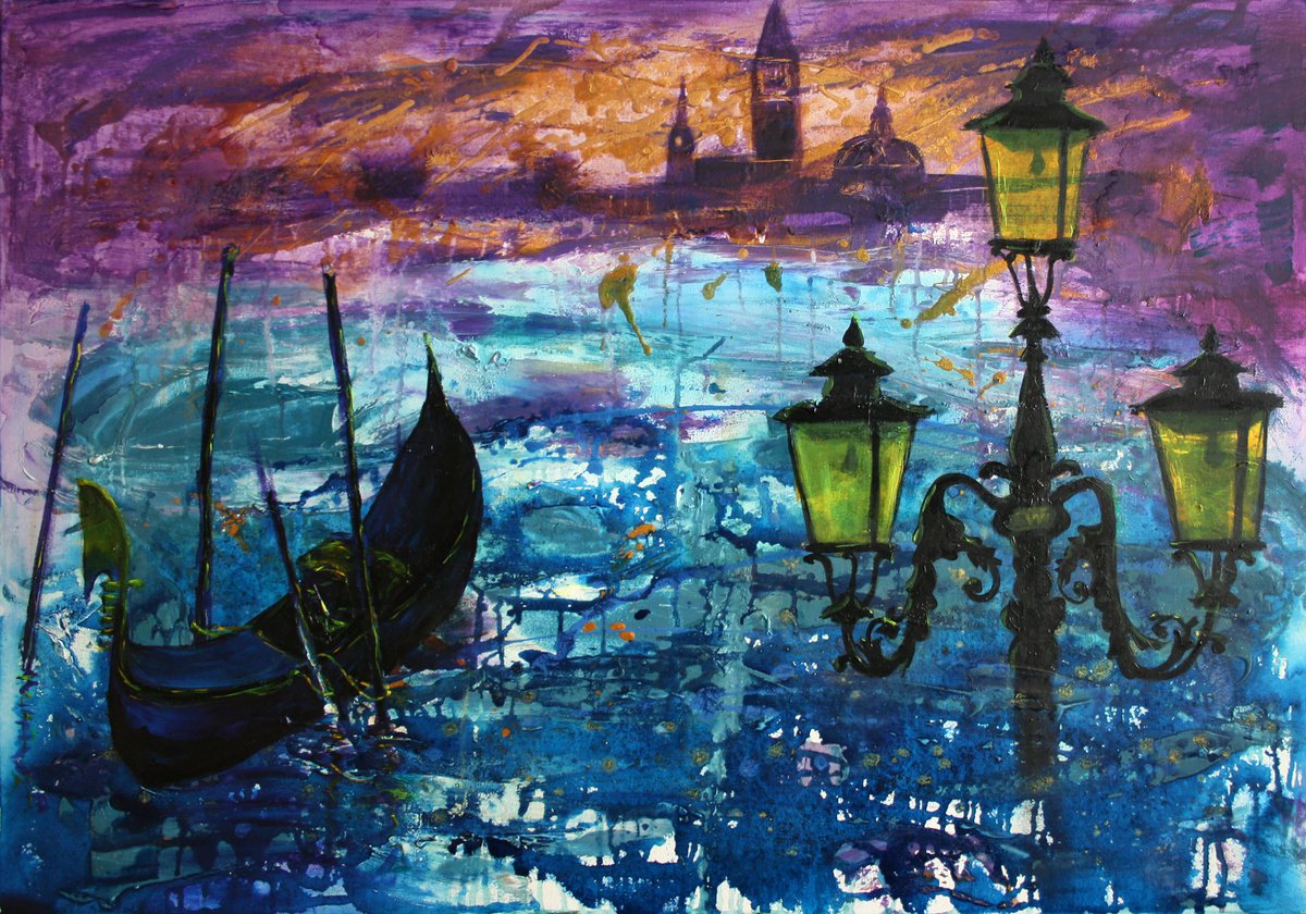 Expressive Painting , Venice In Dream And Reality By Salana Art / Svetlana Samovarova, 39 X 28, Artwork For Sale On Artfinder