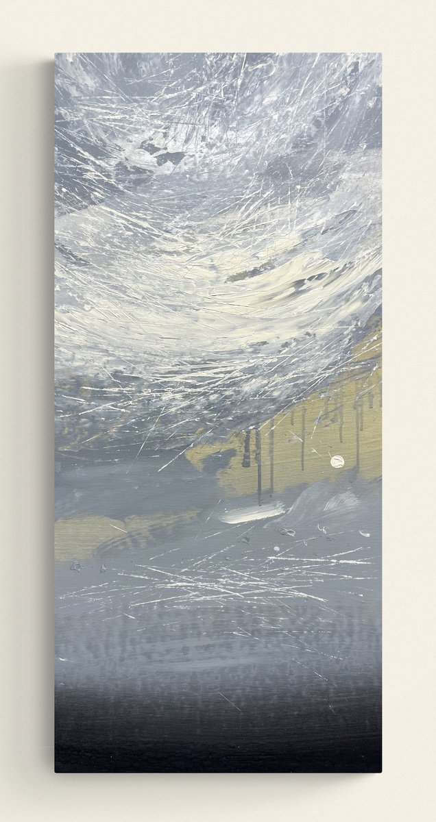 Abstract Acrylic Painting By Nazarii Medvid, 20 X 43", Depth Of Nature 204, Original Artwork