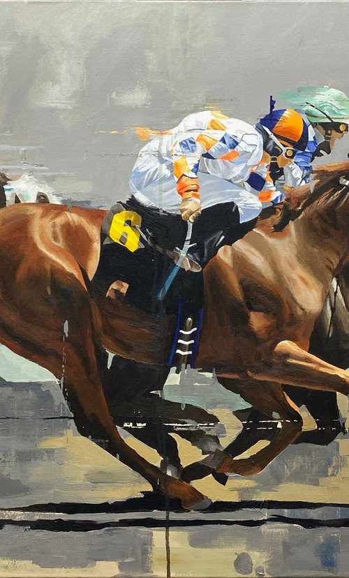 Horse Race - Neck and Neck by Helen Sinfield