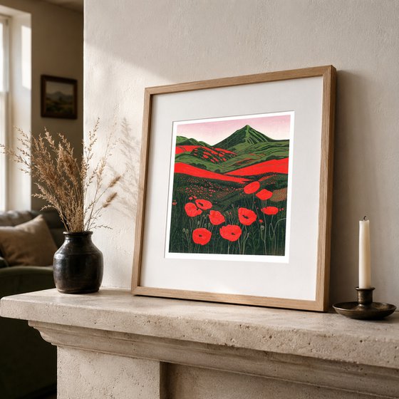 Hillside Poppies in Bloom
