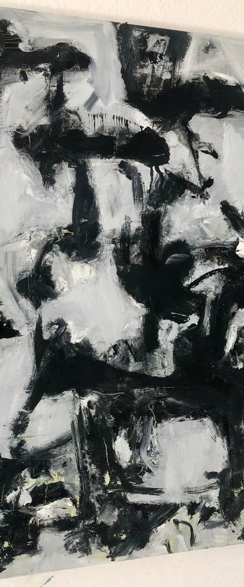 Black and white abstract painting. A new way by Ilaria Dessí