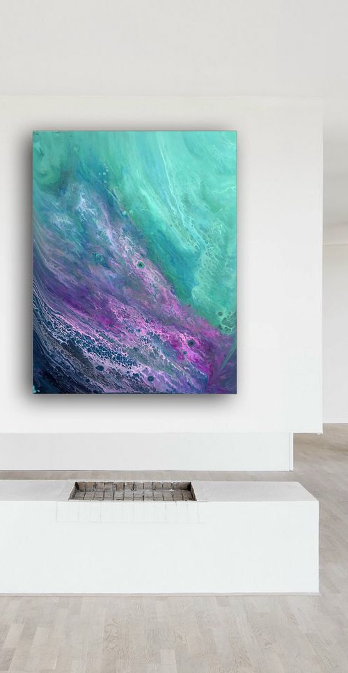 "Flow" - Original Large Abstract PMS Acrylic Painting - 36 x 48 inches by Preston M. Smith (PMS)