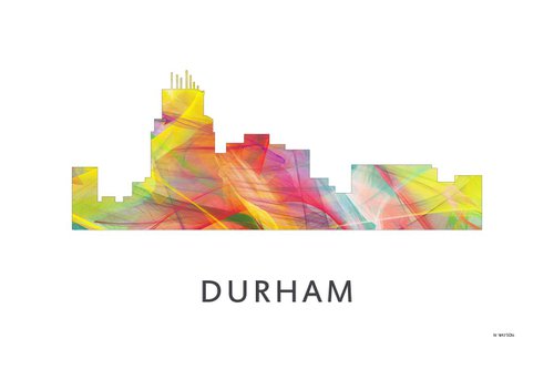 Durham North Carolina Skyline WB1 by Marlene Watson