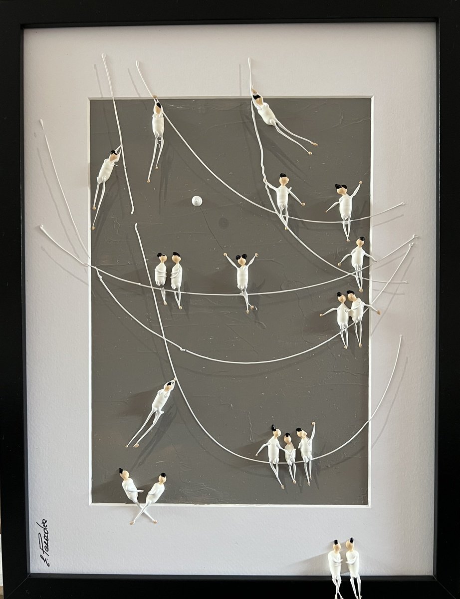 Abstract Portrait Acrylic Painting By Eka Peradze, 13 X 17, Freedom People Eka Peradze, Original Artwork