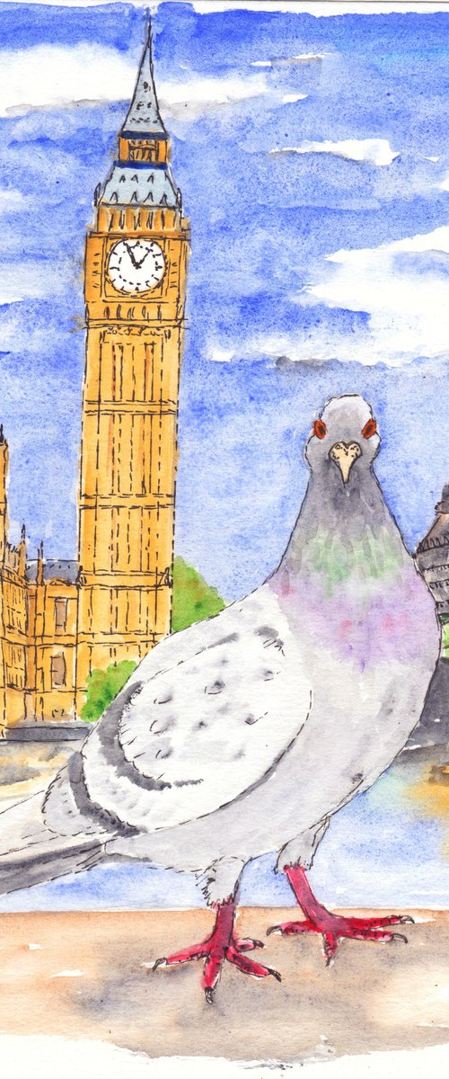 Pigeon Visiting London by MARJANSART