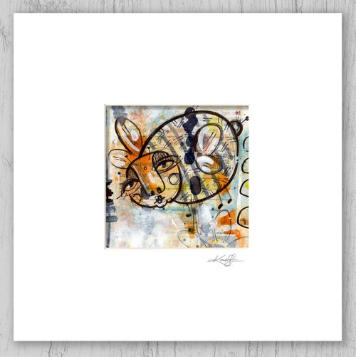 Funky Little Bug 1 -  Mixed Media Painting in mat by Kathy Morton Stanion by Kathy Morton Stanion