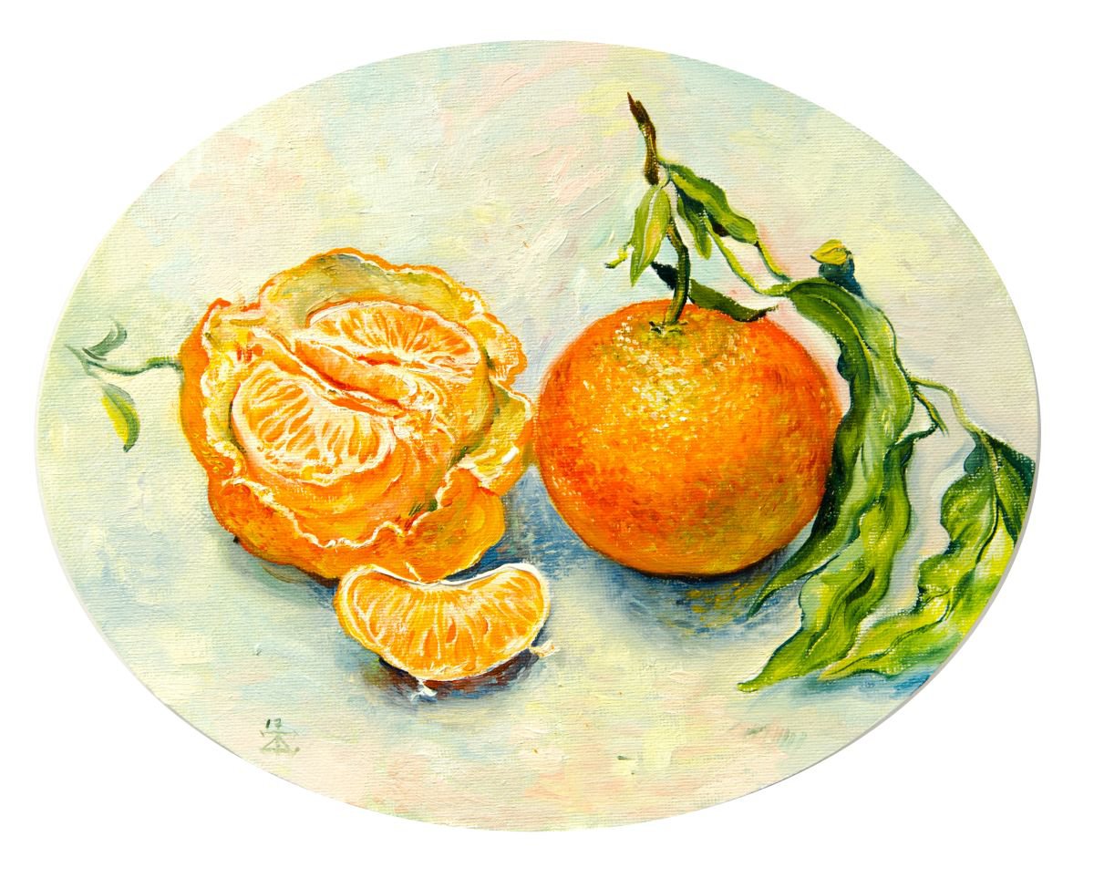 Clementine. Oval canvas by Daria Galinski