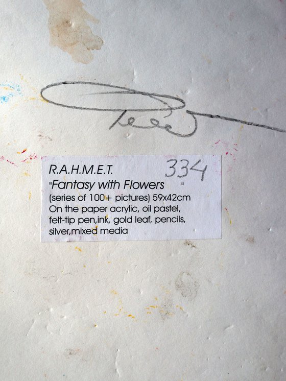 Fantasy with Flowers 334  paper 59x42cm
