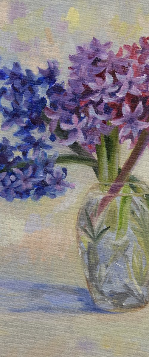 Blue and Pink Hyacinths by Maria Stockdale