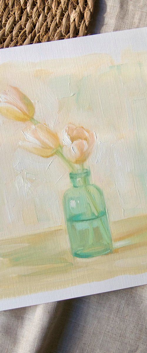 Cream tulips by Anna Bernadskaya