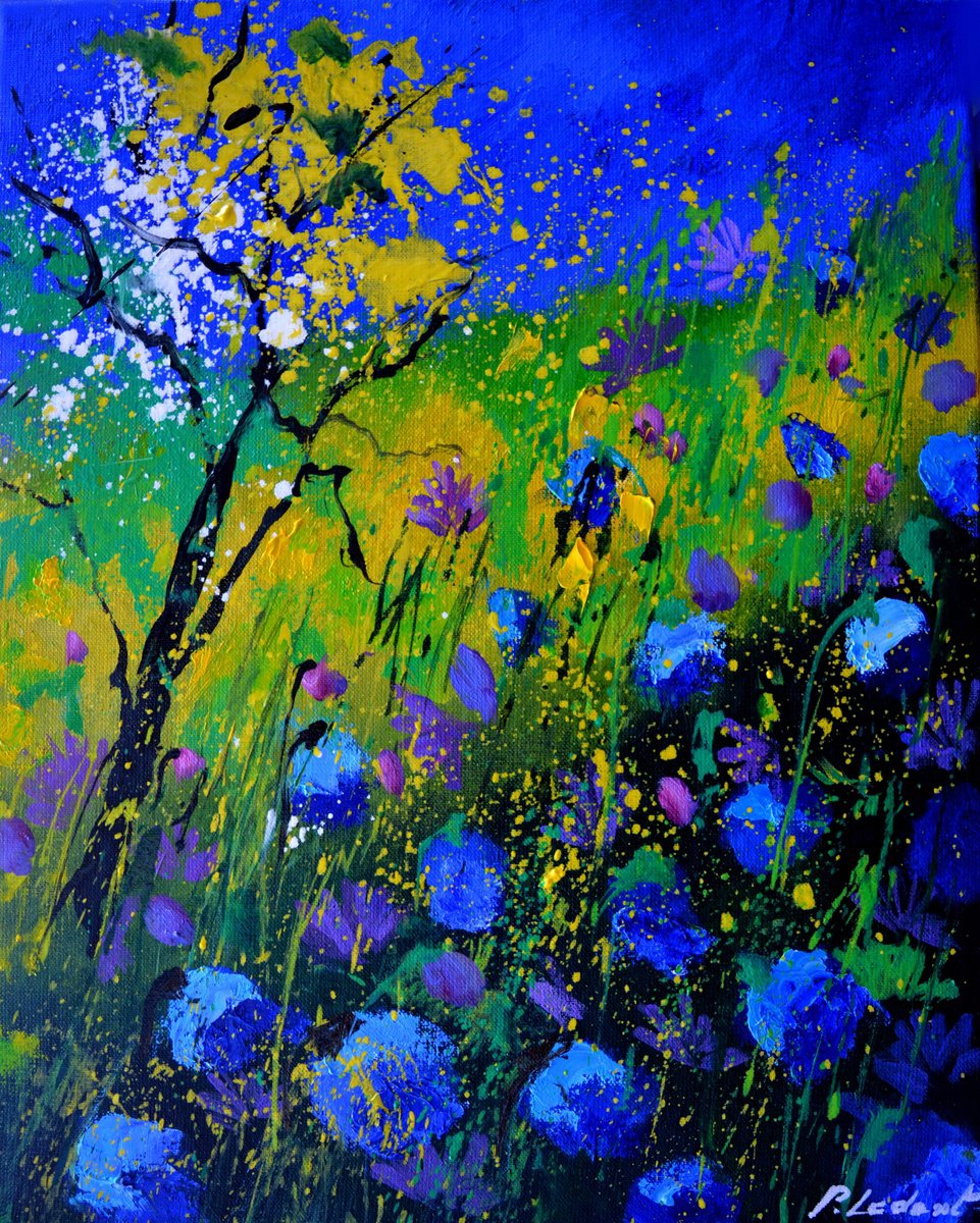 Blue wild flowers - 4523 by Pol Henry Ledent