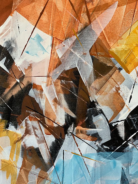 Orange, blue abstraction.