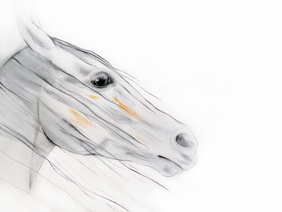 White Beauty - Abstract horse painting - Modern Style - Gift for horse lover - Equine art - Horse wall decor