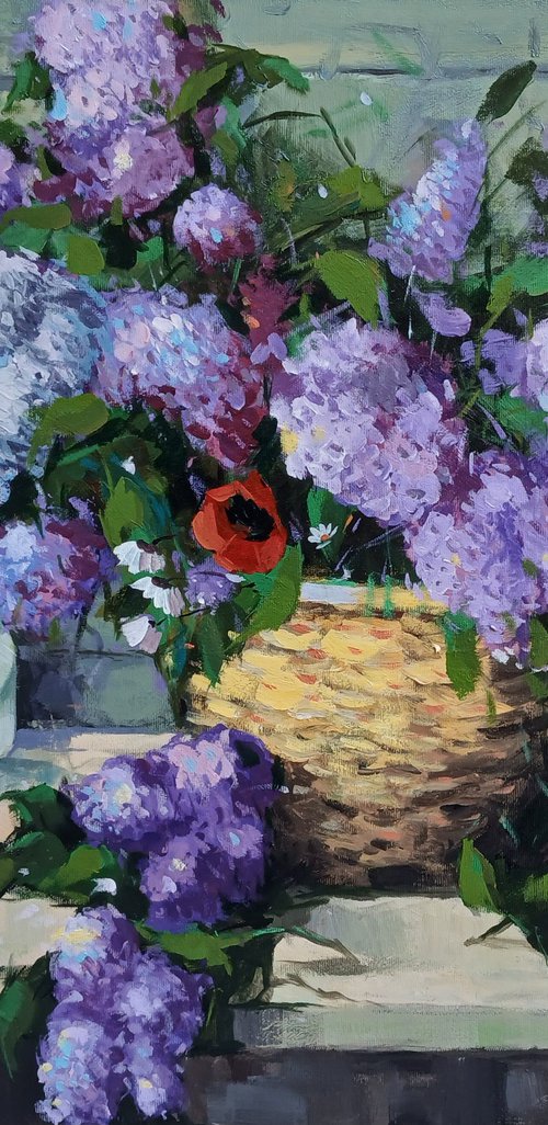 Basket of Lilacs by Davit Arstamyan
