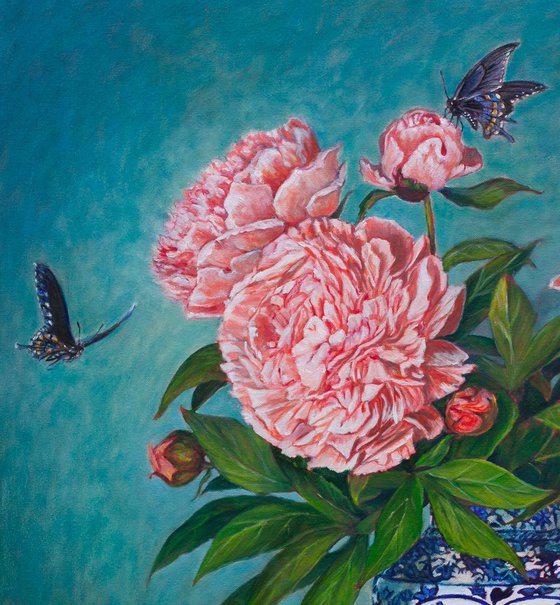 Peonies and Butterflies