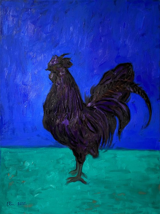 Black rooster