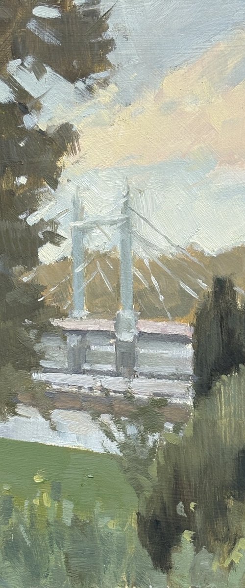 Albert Bridge rain by Louise Gillard